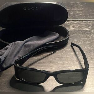 Gucci GG Rhinestone early 2000s black mini glasses w/ original case.